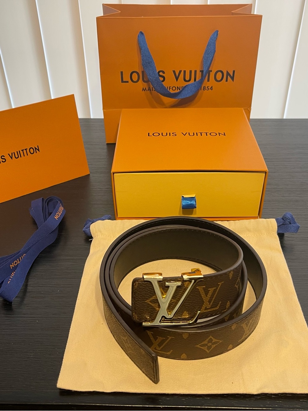Louis Vuitton Men's Monogram Reversible LV Initiales Belt - Brown/Black 36/38